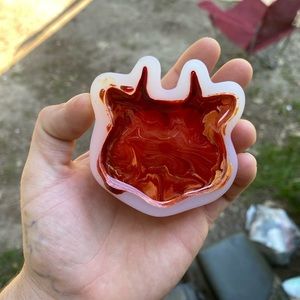 Red resin pours
